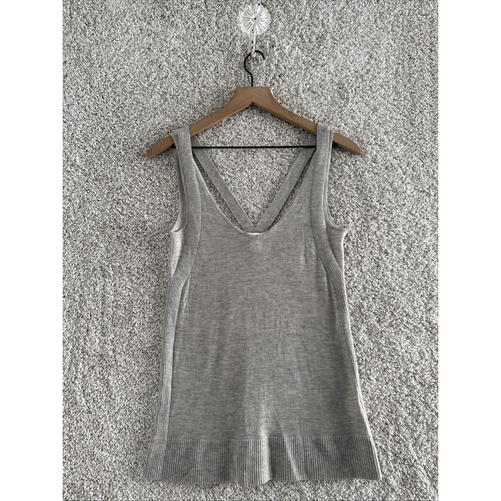 Club Monaco Womens Cashmere V-Neck Sleeveless Tank Gray Size XS